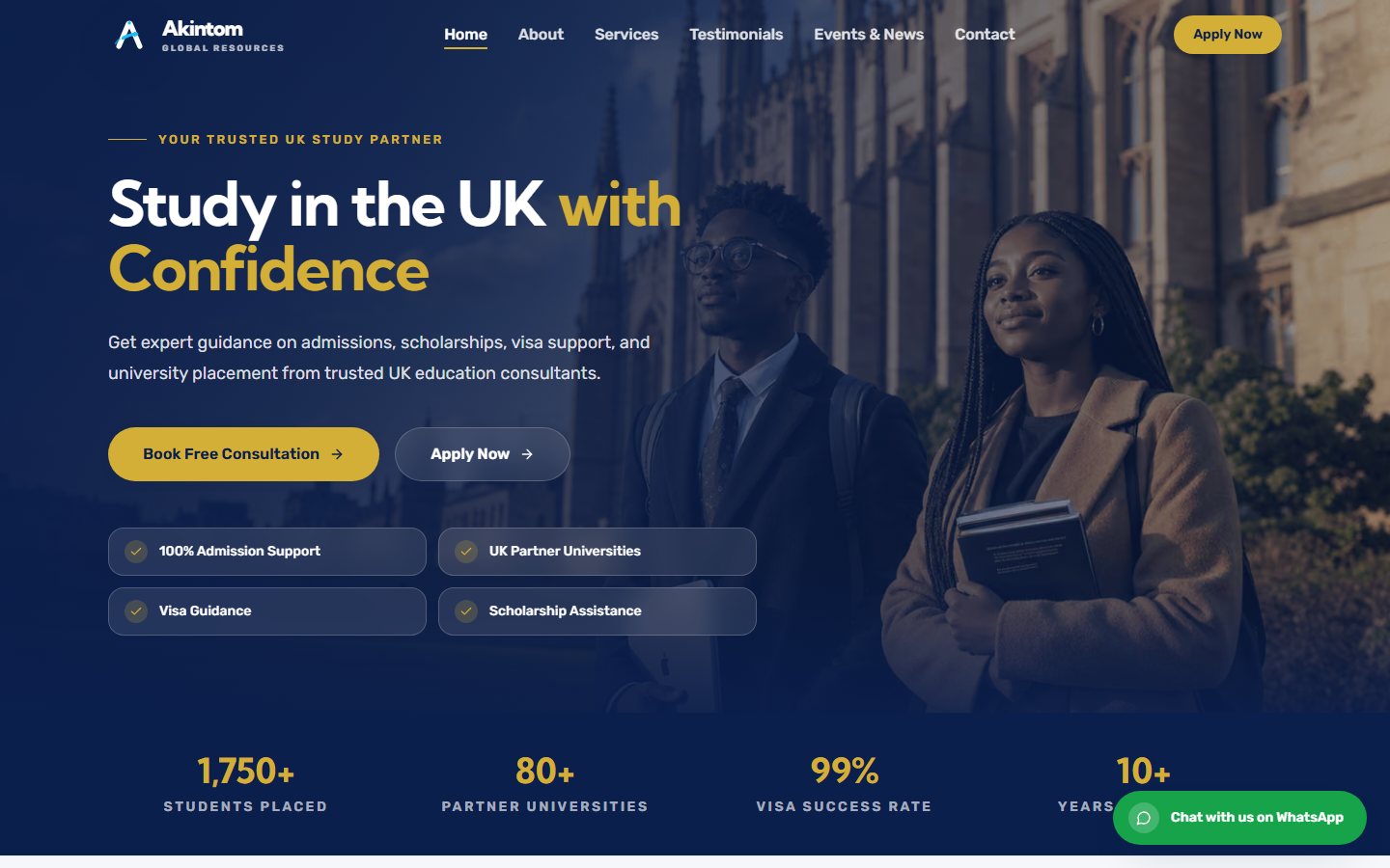 Akintom Global Resources website case study